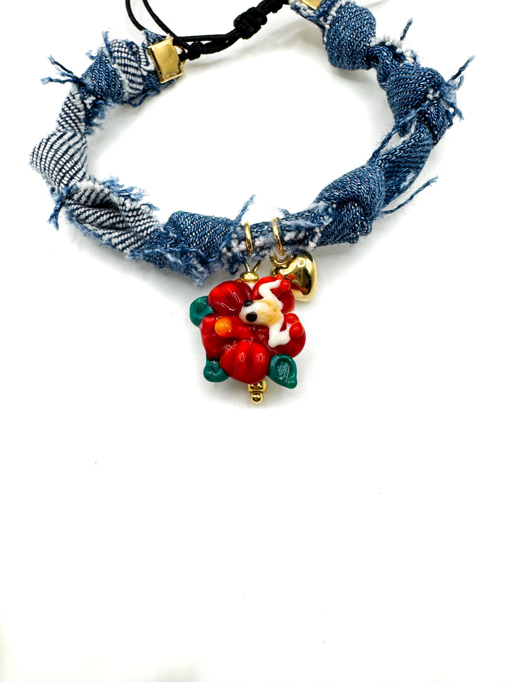 Coquí + amapola denim bracelet